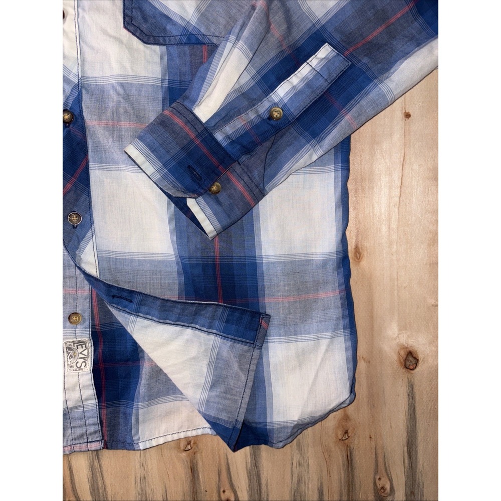 Levi Strauss Two Horse Brand Plaid Snap Button Western Shirt Size Medium - Picture 3 of 5